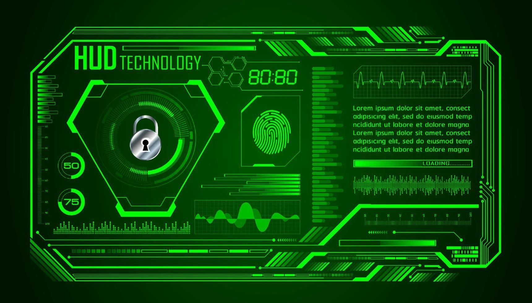 Modern HUD Technology Screen Background vector