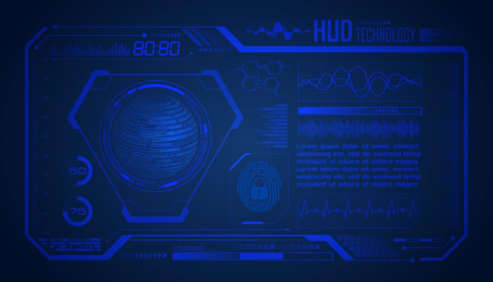 Modern HUD Technology Screen Background vector