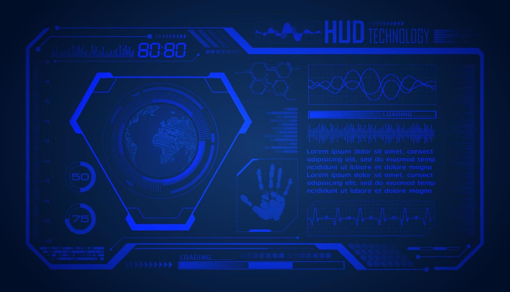 Modern HUD Technology Screen Background vector