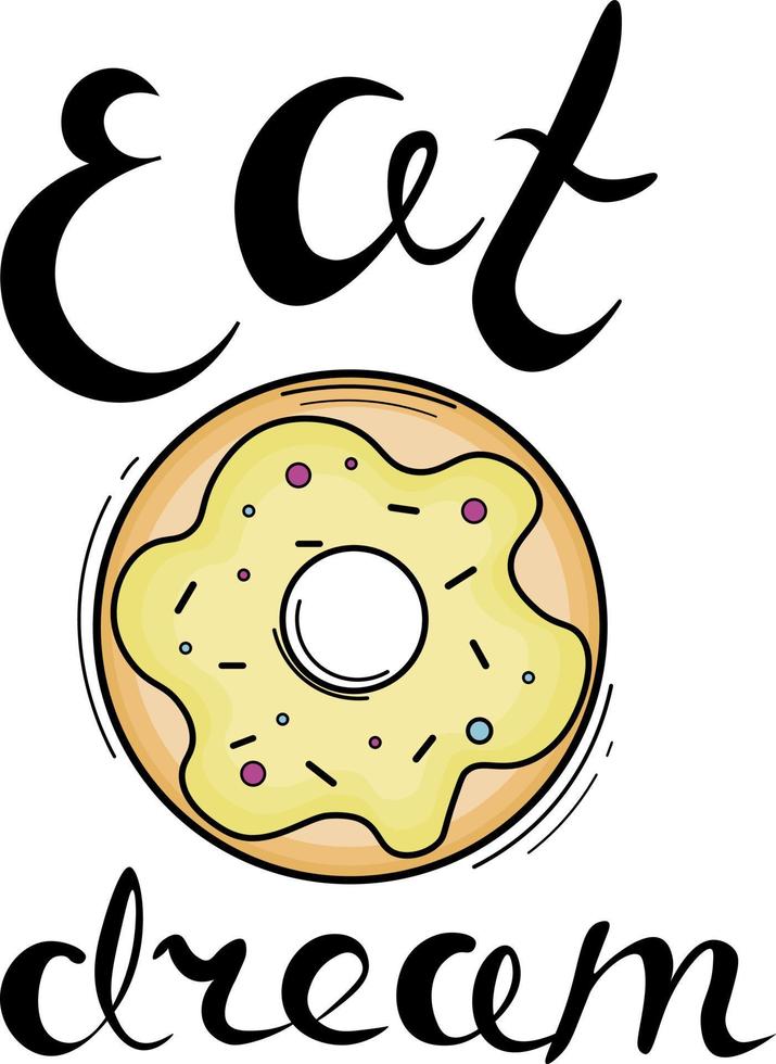 illustration of a donut with text vector