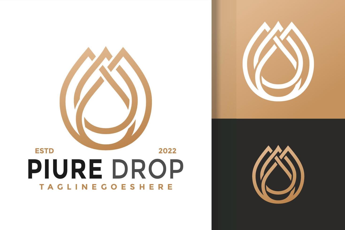 Luxury Pure Drop Logo Design, brand identity logos vector, modern logo, Logo Designs Vector Illustration Template