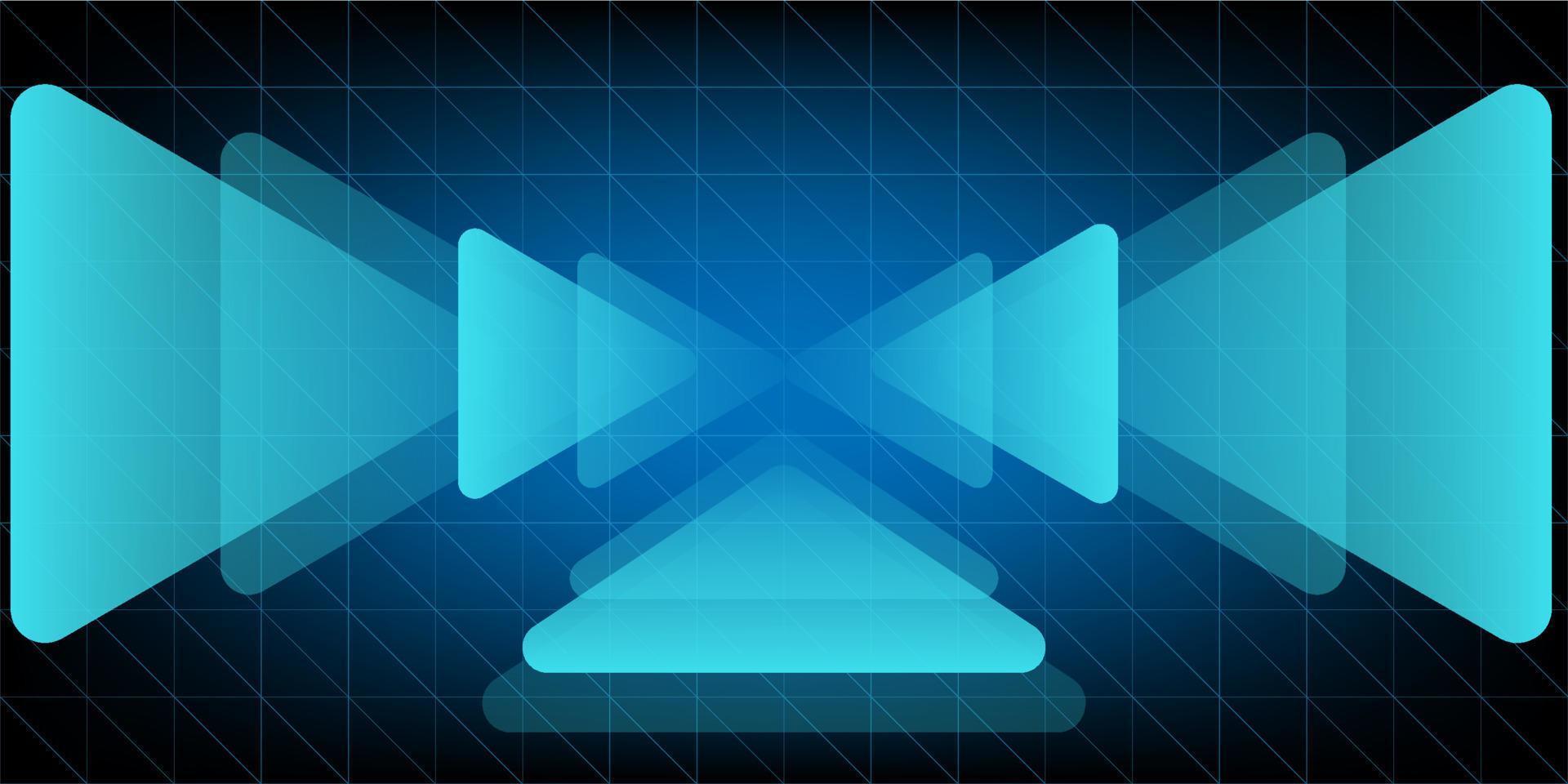Triangle with  hologram vector concept for future technology element background business science screen