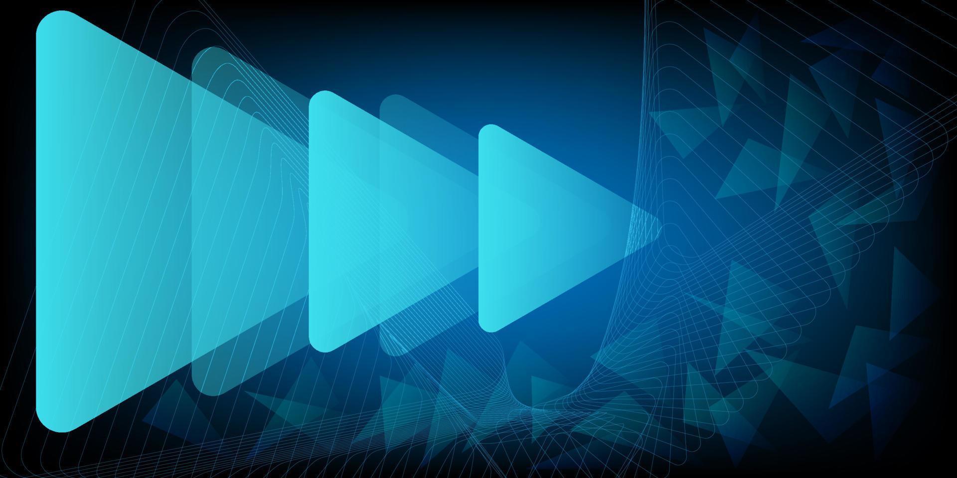 Triangle with  hologram vector concept for future technology element background business science screen