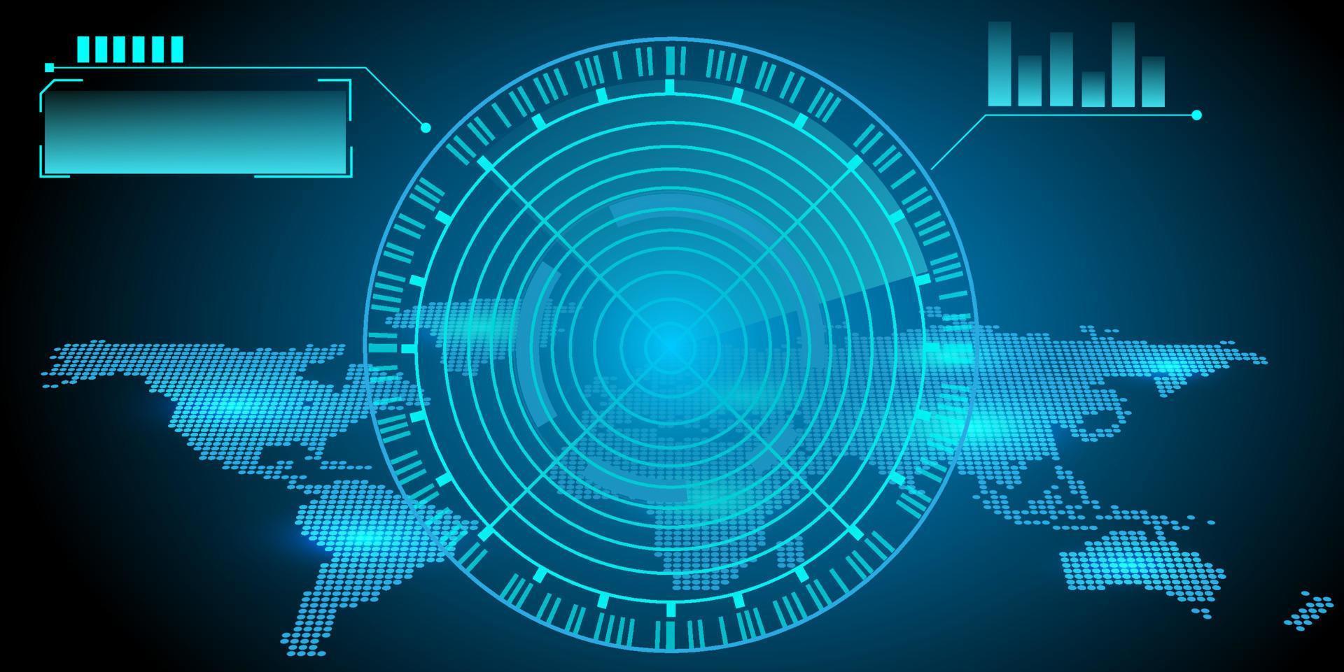 world map connection with radar futuristic modern website background or cover page vector for technology and finance concept and education future company
