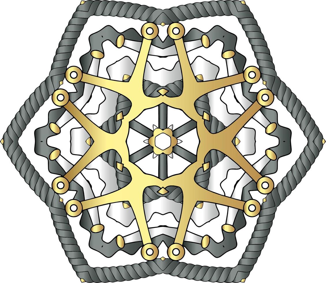 abstract decorative ornament fill with gold colour vector