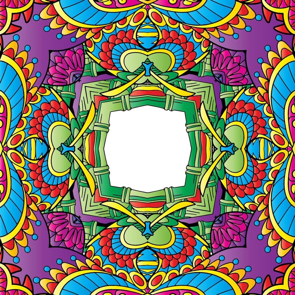 el mandala abstracto se puede usar para el borde del marco o el patrón repetido vector