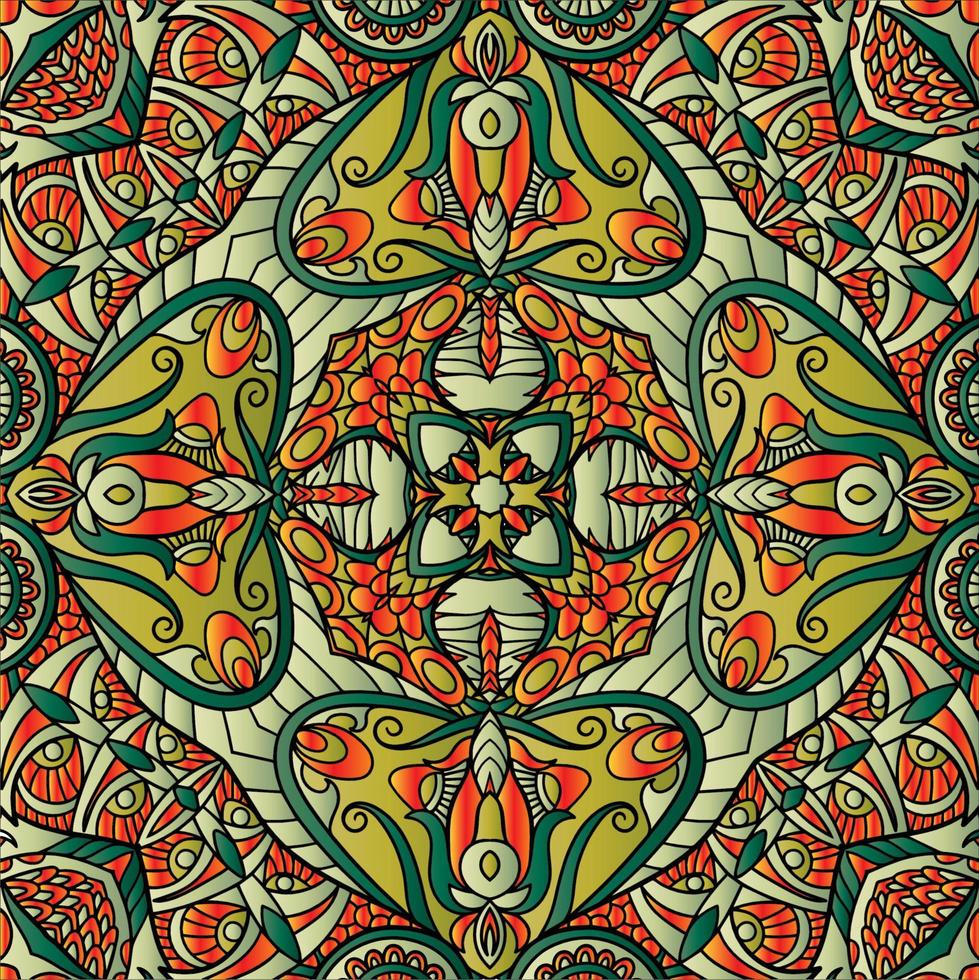 el mandala abstracto se puede usar para el borde del marco o el patrón repetido vector