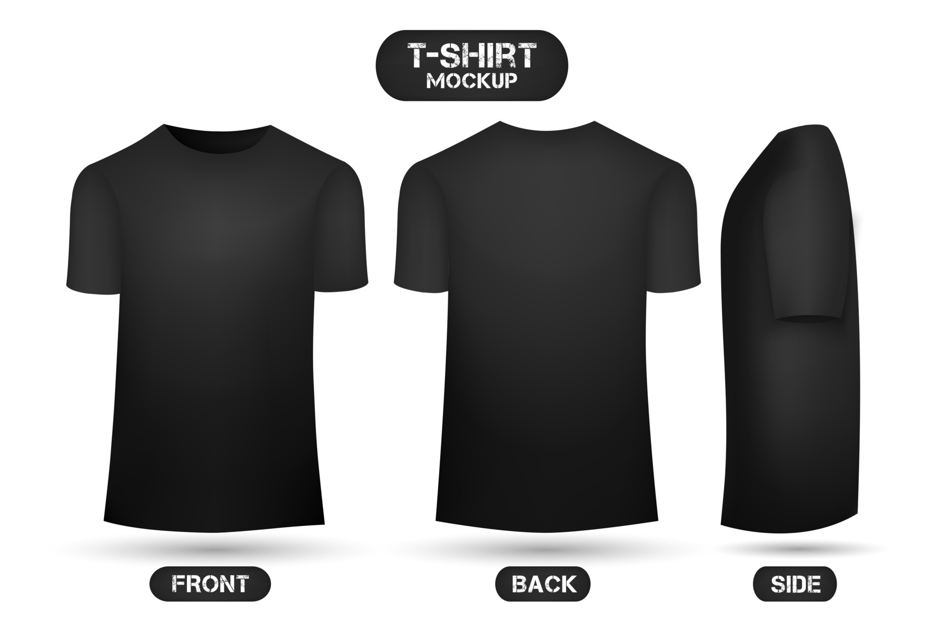 Plain Black T Shirt Mockup Template 13387730 Vector Art At Vecteezy