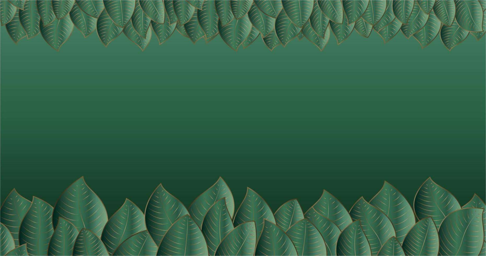 Seamless Pattern Frame, Tropical Leaves on green background vector