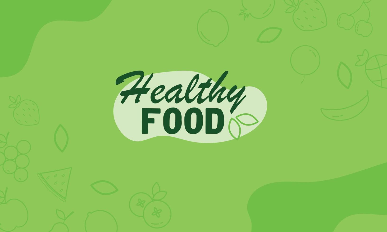 Healthy food background, banner, poster in green. Fruit. vector