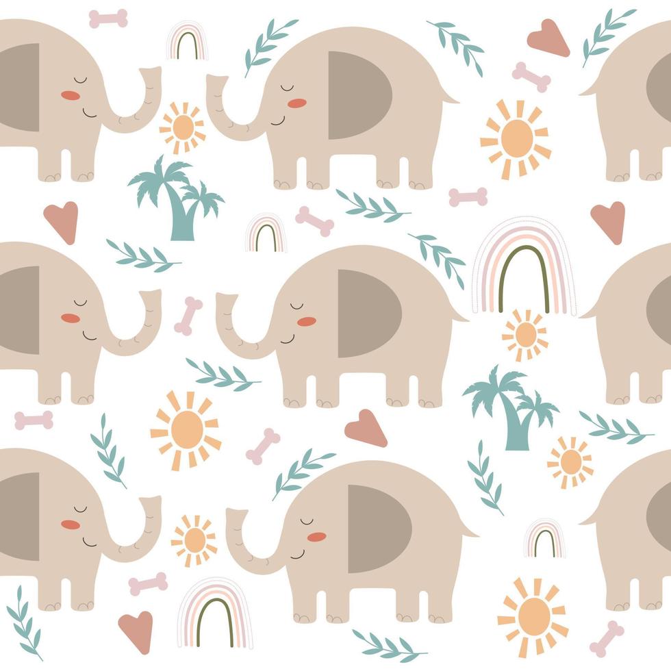 Seamless elephant pattern. Vector illustration