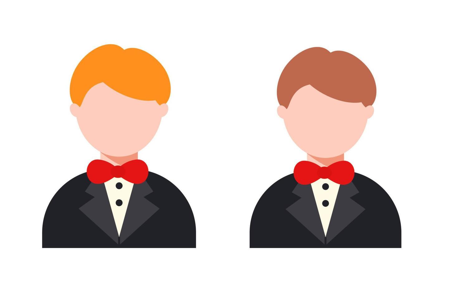 Bride and groom of a man. Vector illustration.