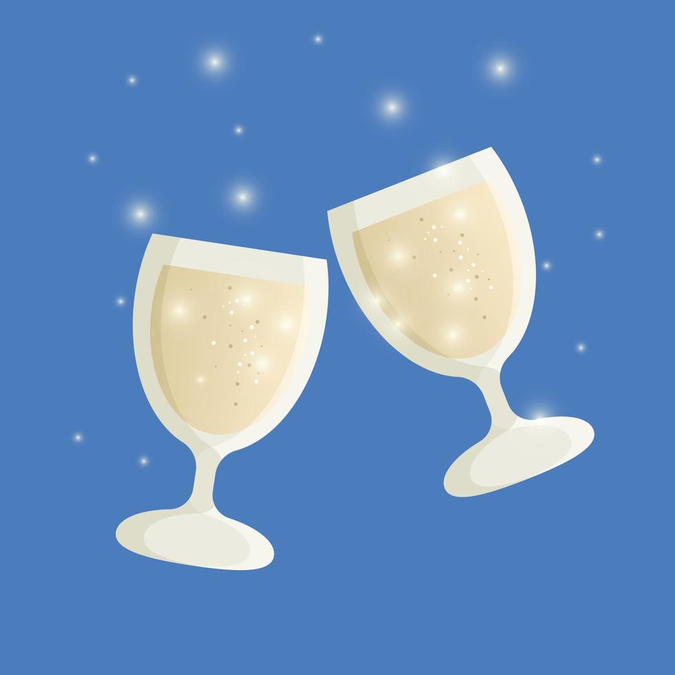 Small holiday glasses. Party, Christmas. Birthday. vector