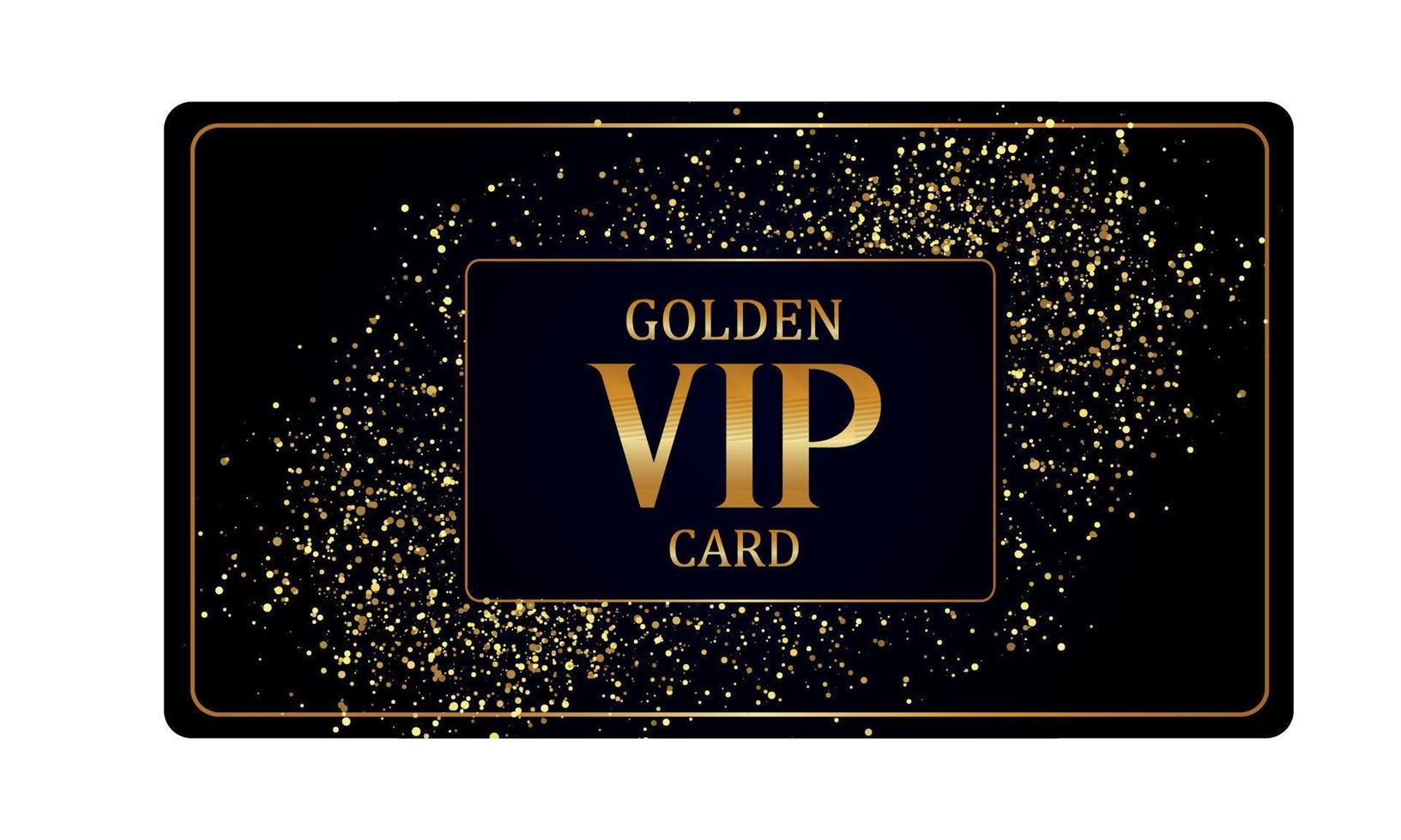 Golden black VIP card with glitter. Vector illustration