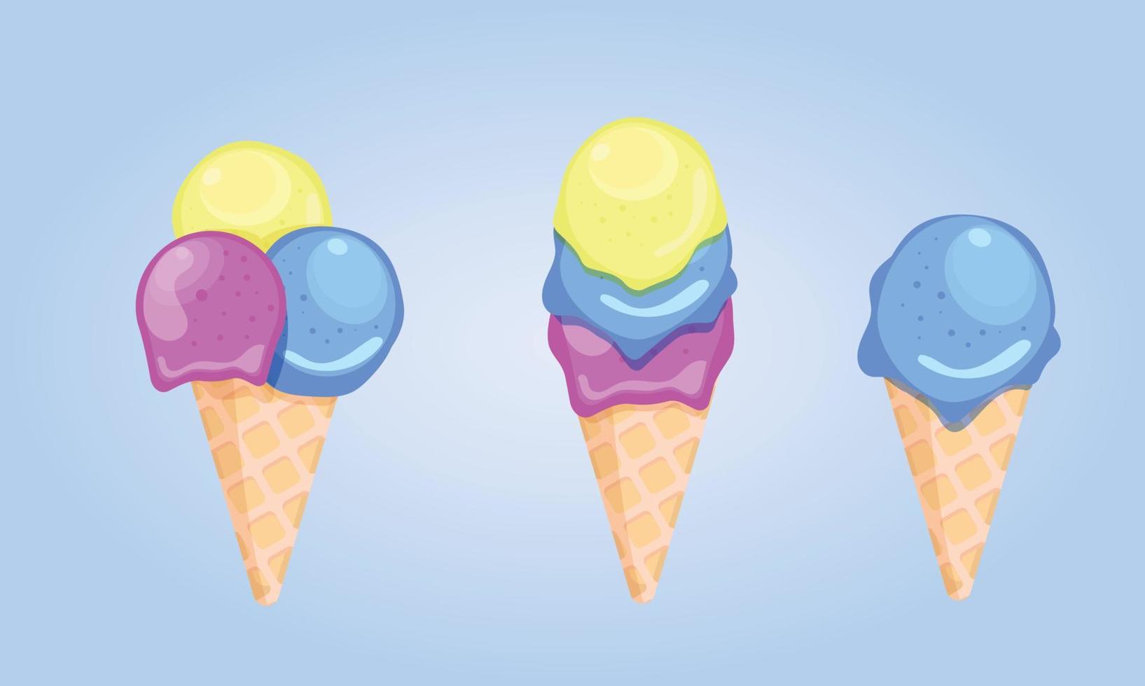Ice cream set vector