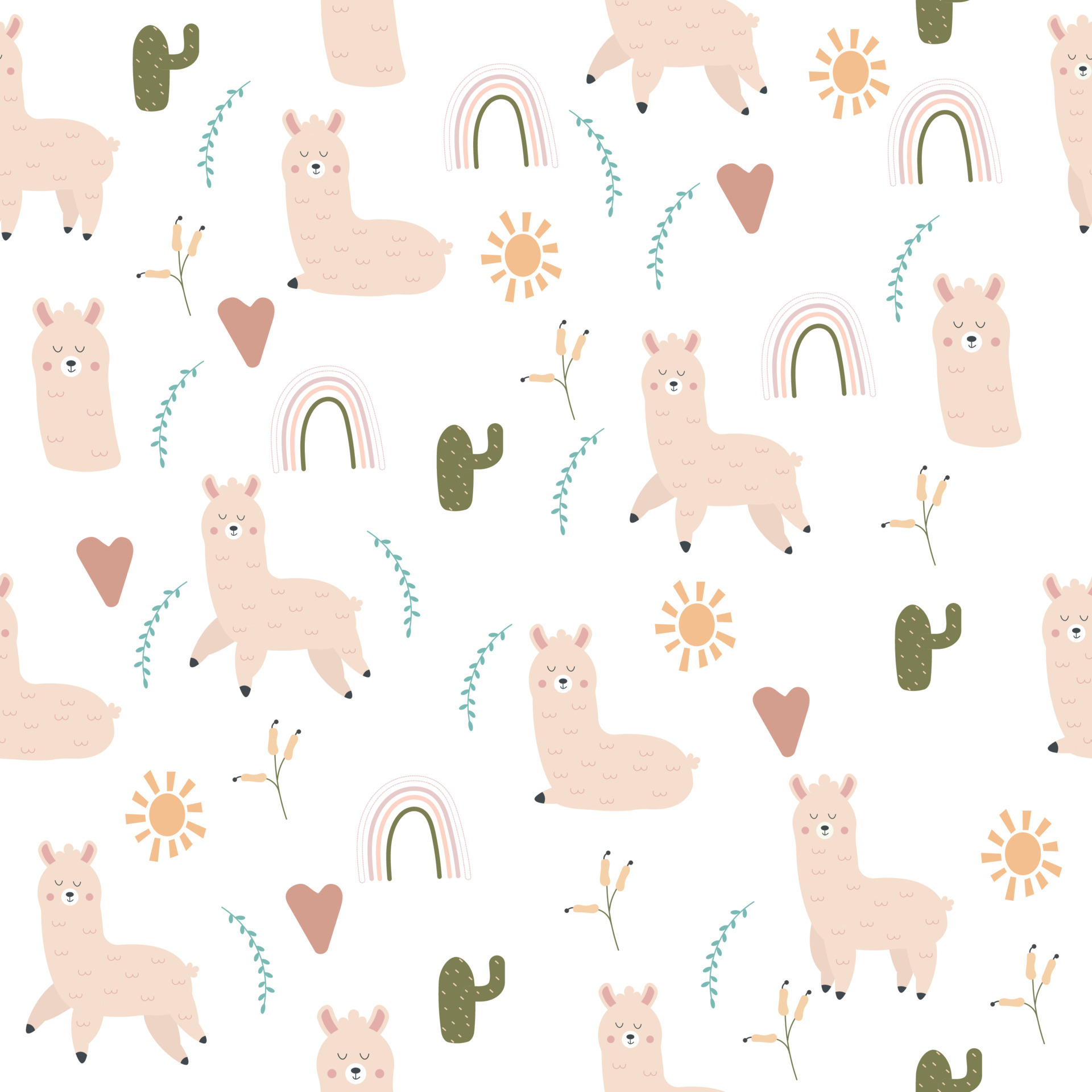 cartoon-seamless-llama-pattern-vector-illustration-13388145-vector-art