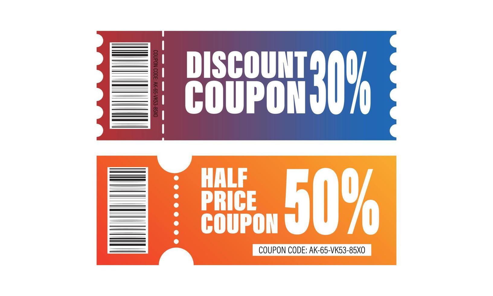 Coupon set in gradient color, colored 13388147 Vector Art at Vecteezy