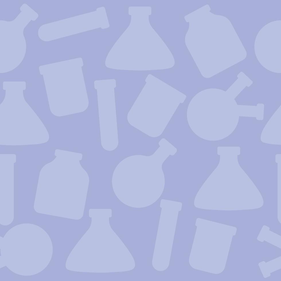 Seamless lab flask pattern silhouettes. Vector illustration