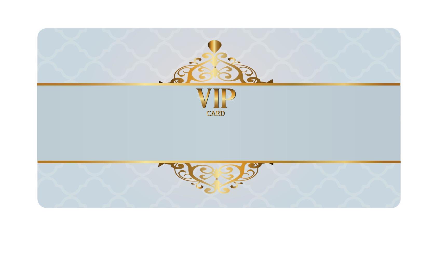 VIP card in silver, platinum. vector