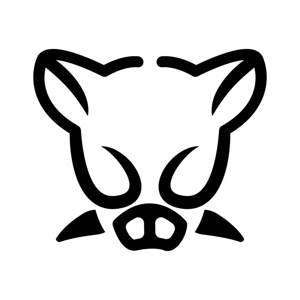 Boar head line art ,hog head line art vector