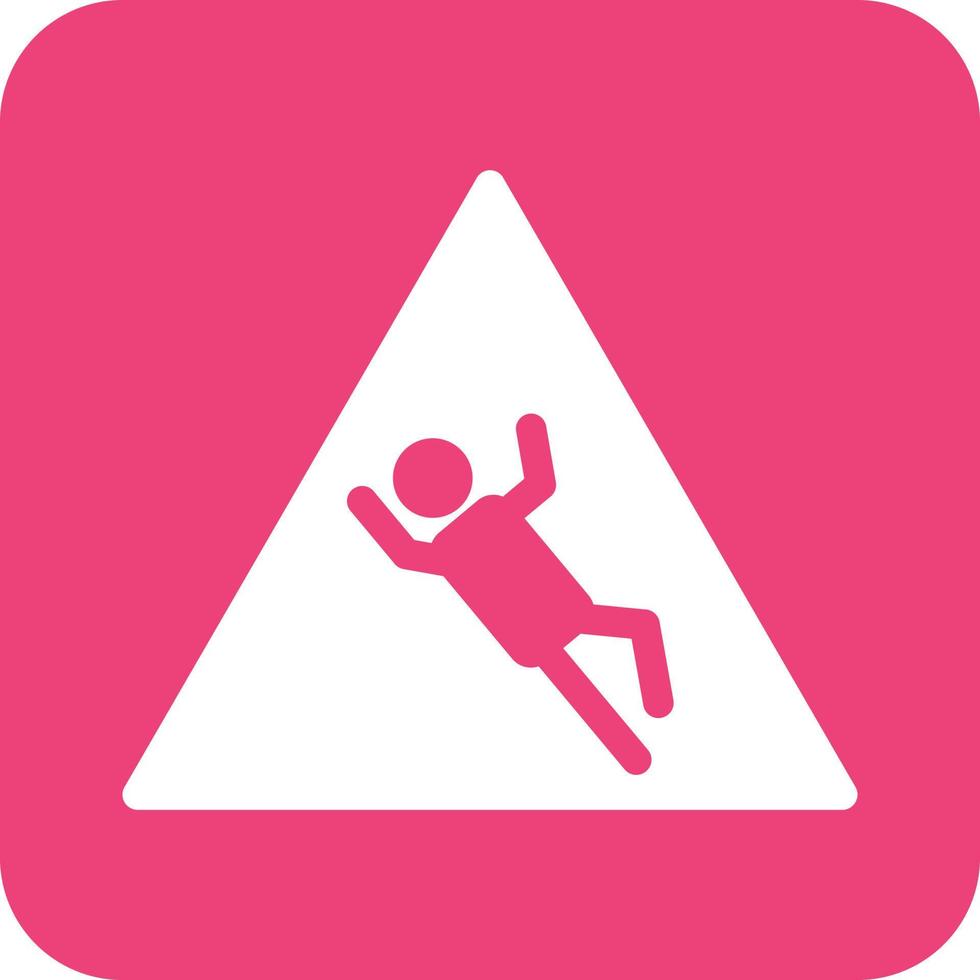 Danger of Slipping Glyph Round Background Icon vector