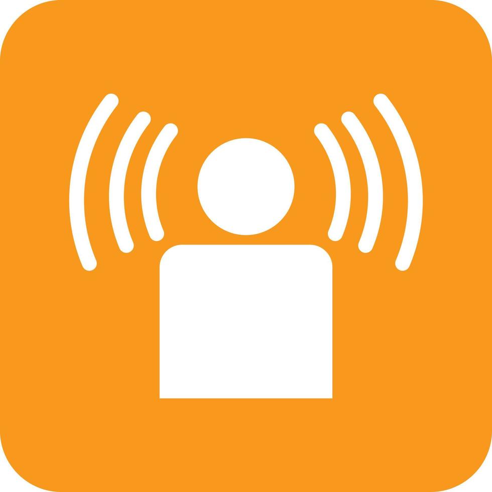 Signal on User Glyph Round Background Icon vector