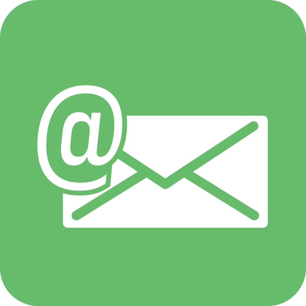 Email Glyph Round Background Icon vector