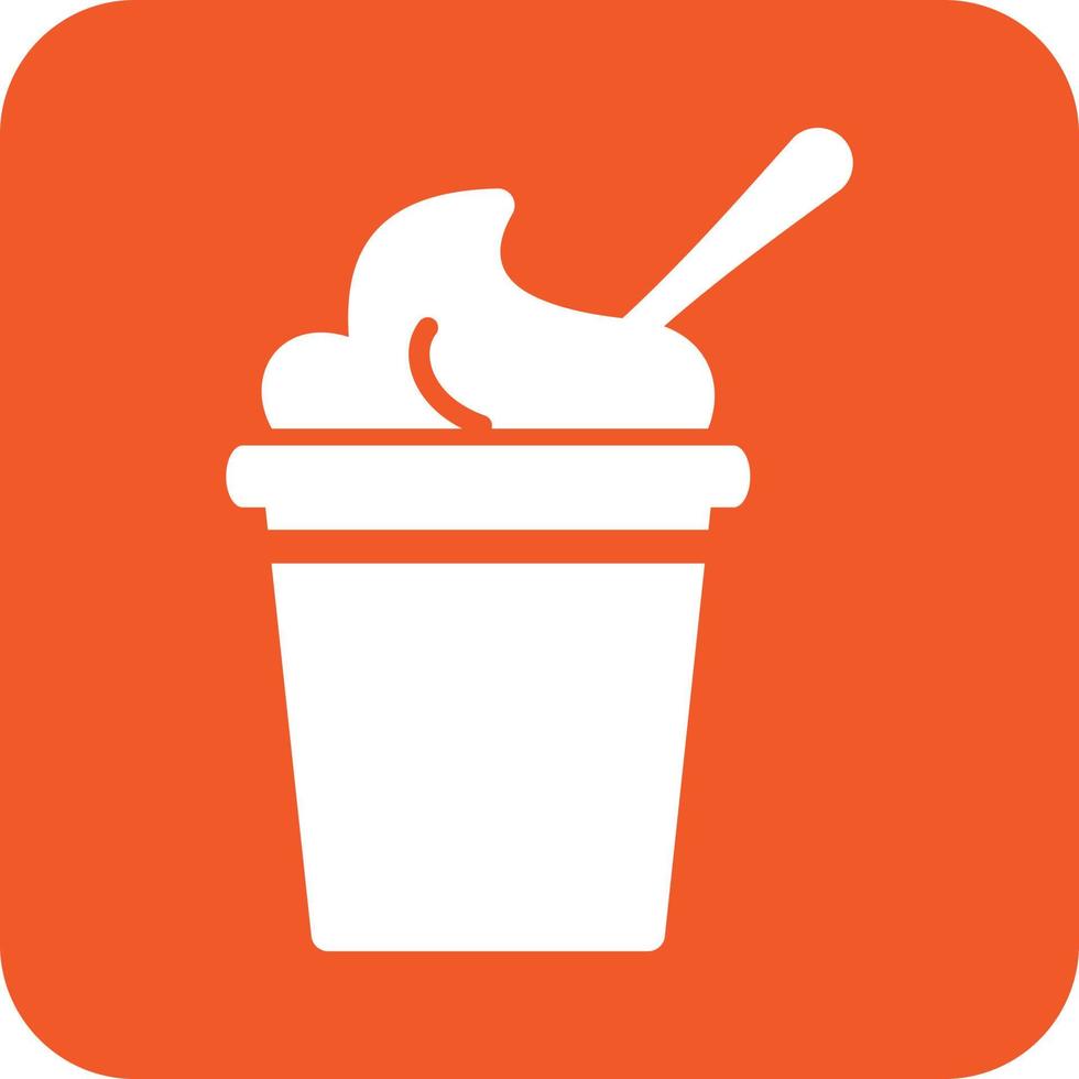 Icecream in Cup Glyph Round Background Icon vector