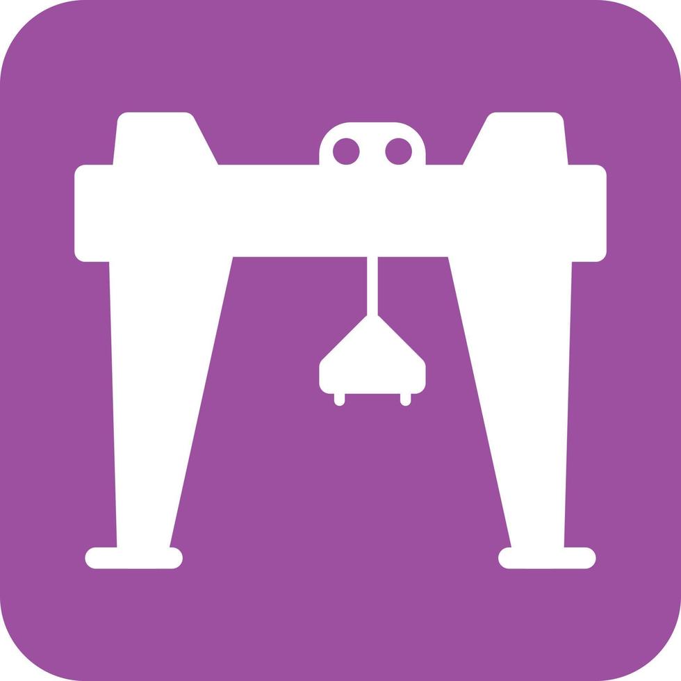 Crane I Glyph Round Background Icon vector