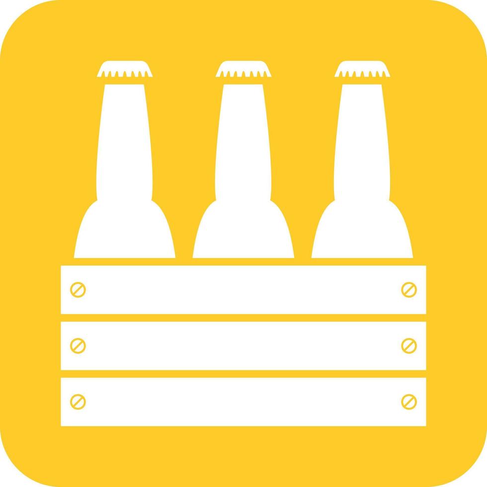 Beer Bottles Glyph Round Background Icon vector