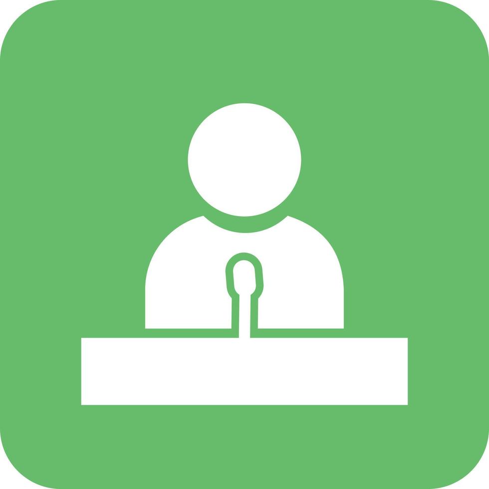 Guest Speaker Glyph Round Background Icon vector