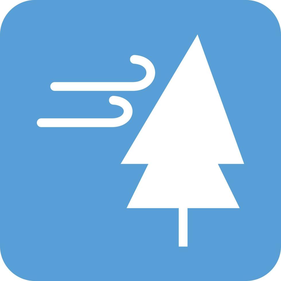 Tree with Wind Glyph Round Background Icon vector
