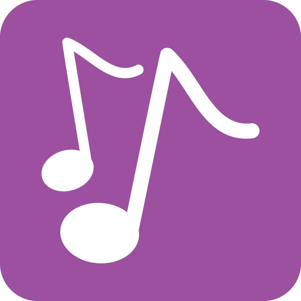 Musical Note I Glyph Round Background Icon vector