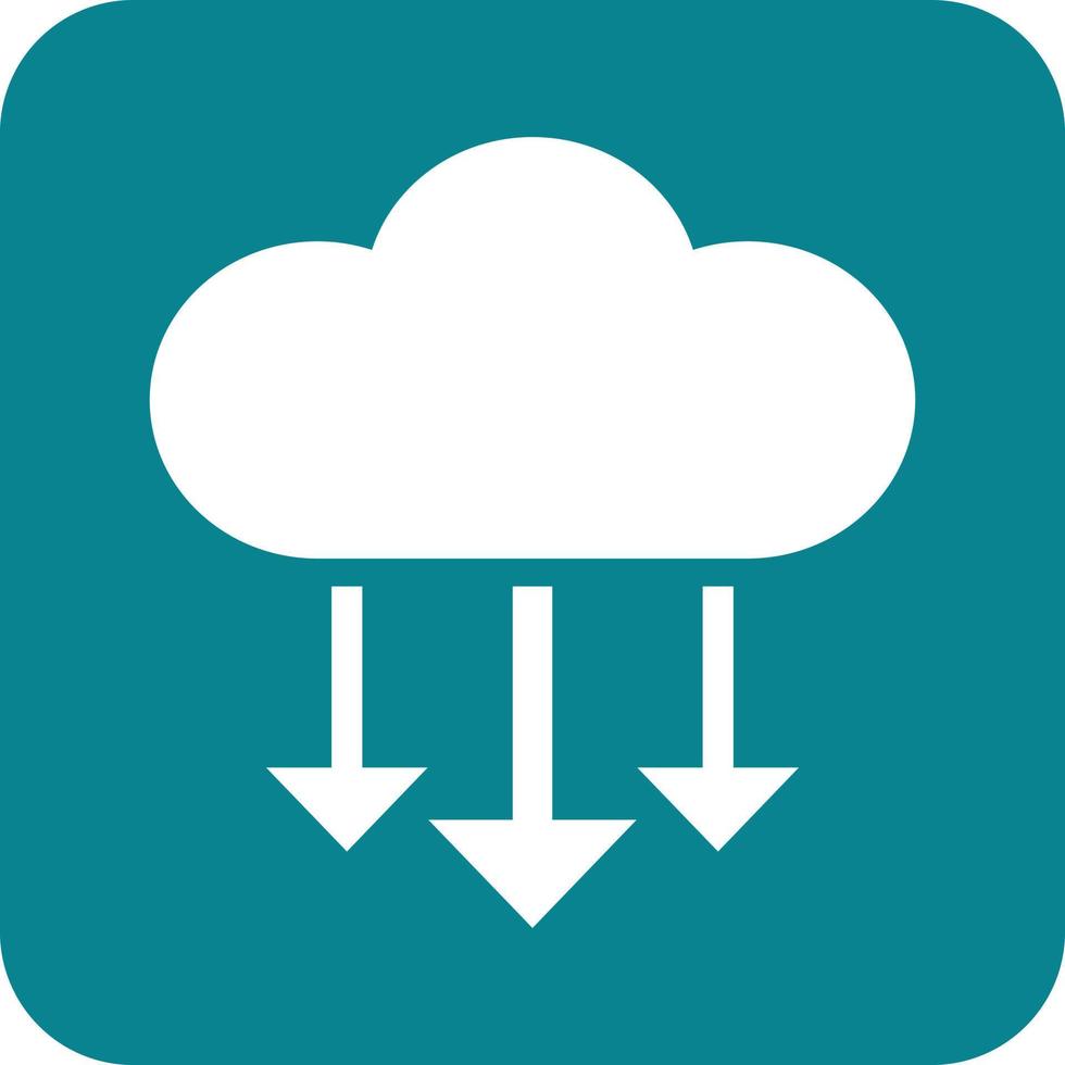 Cloud Input Glyph Round Background Icon vector