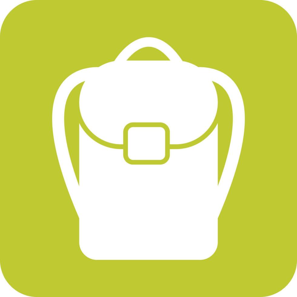 Backpack Glyph Round Background Icon vector