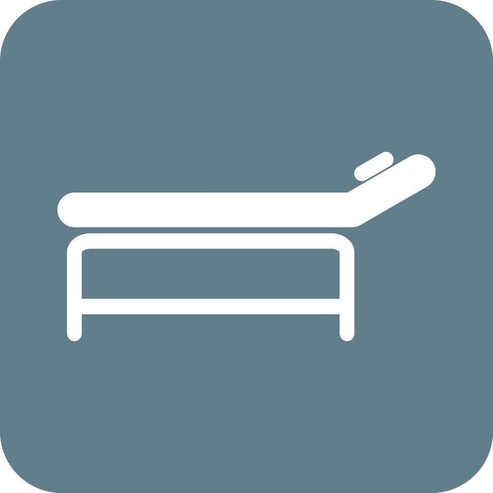 Massage Bed Glyph Round Background Icon vector