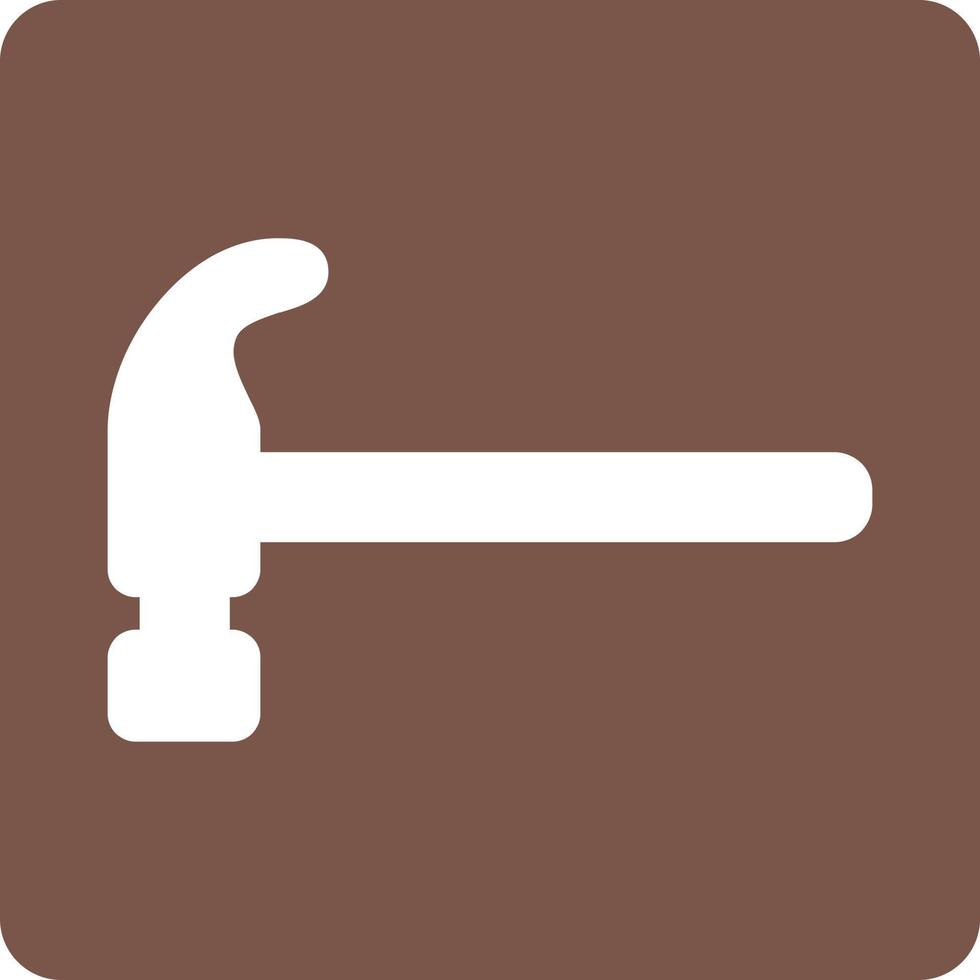 Hammer Glyph Round Background Icon vector