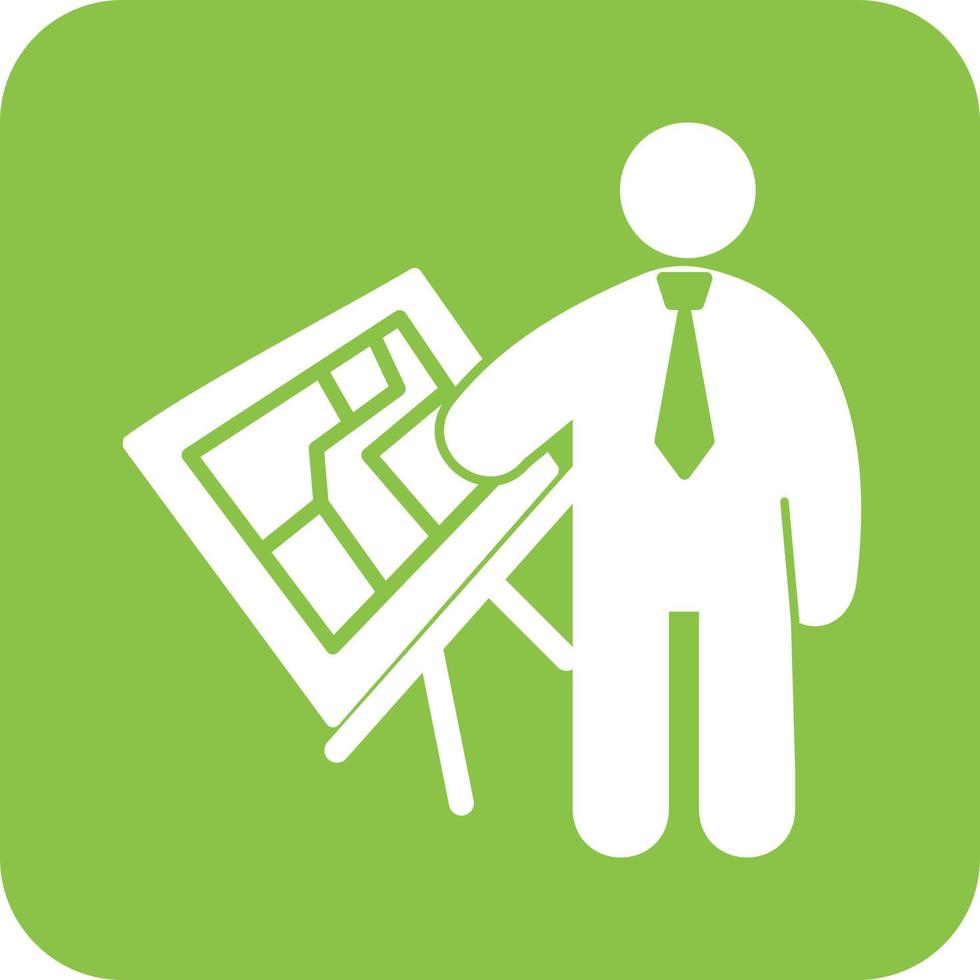 Architect Glyph Round Background Icon vector