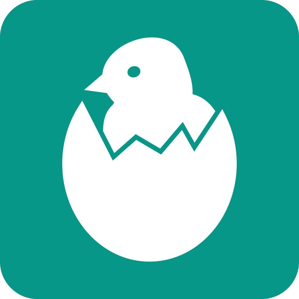 Hatched Egg Glyph Round Background Icon vector