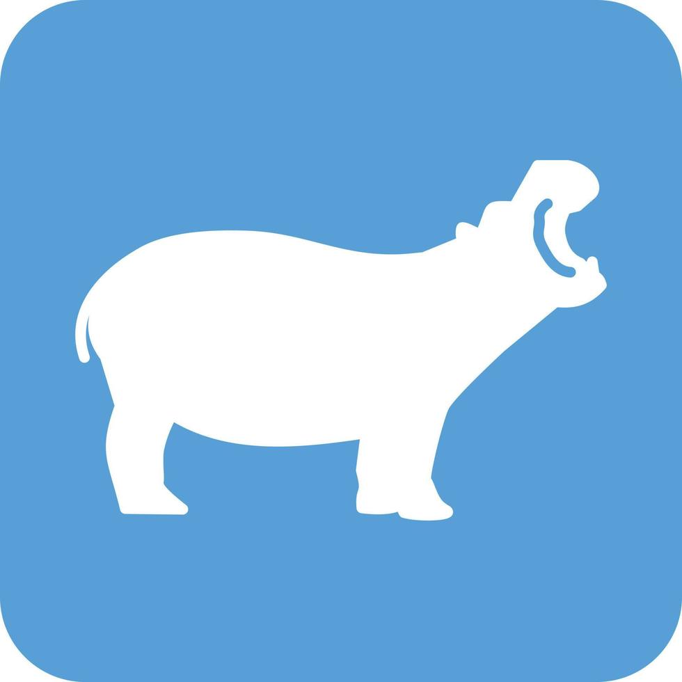 Hippo Glyph Round Background Icon vector