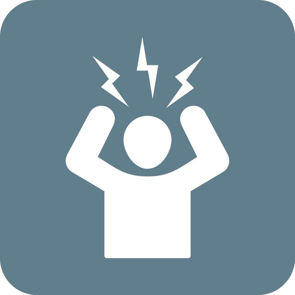 Anger Management Glyph Round Background Icon vector