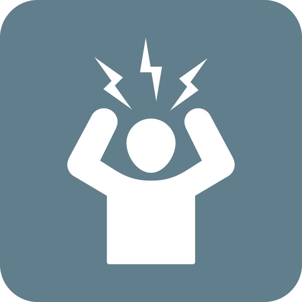 Anger Management Glyph Round Background Icon vector