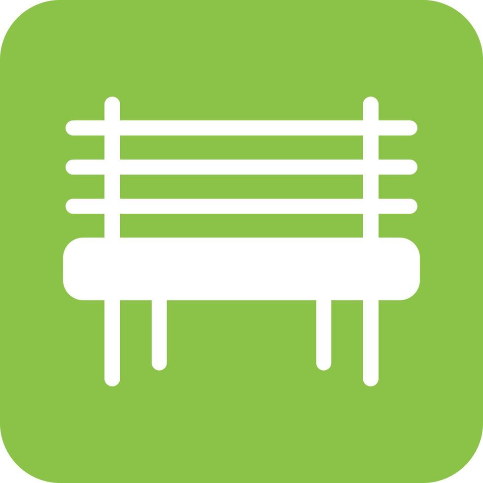 Garden Bench Glyph Round Background Icon vector