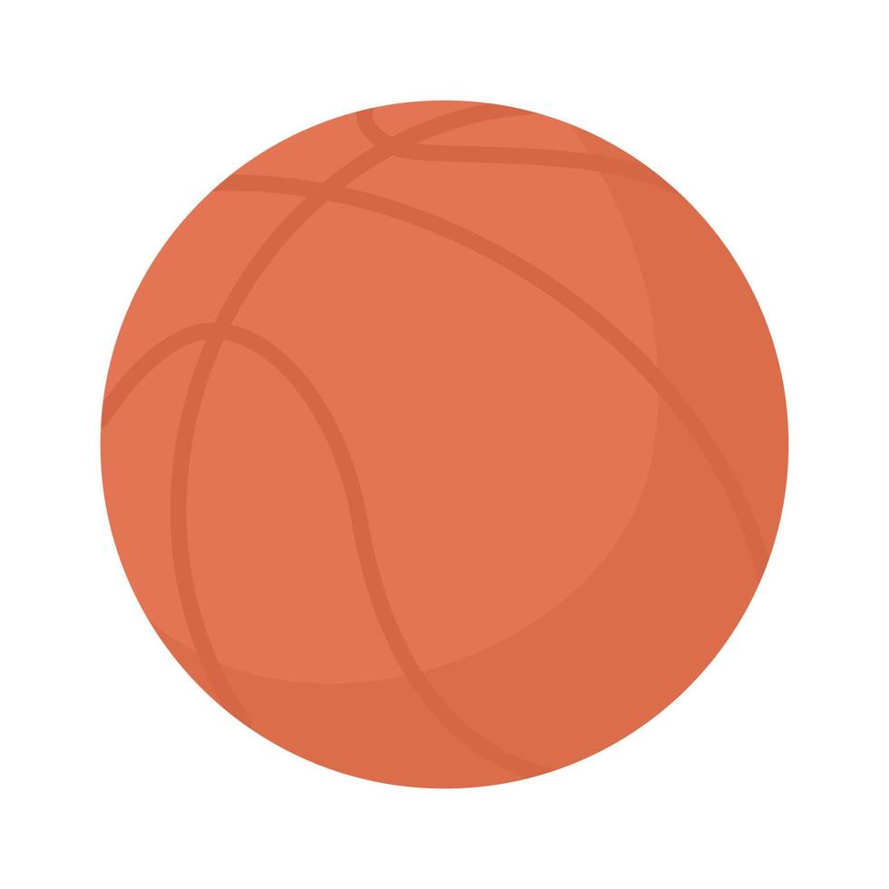 objeto vectorial de color semiplano de bola. inventario de baloncesto. actividad deportiva elemento editable. artículo de tamaño completo en blanco. deporte simple ilustración de estilo de dibujos animados para diseño gráfico web y animación vector