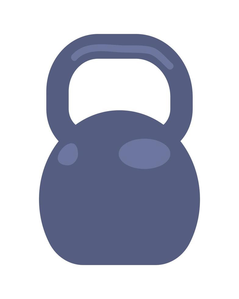 Kettlebell semi flat color vector object. Sports inventory. Editable element. Full sized item on white. Bodybuilding simple cartoon style illustration for web graphic design and animation