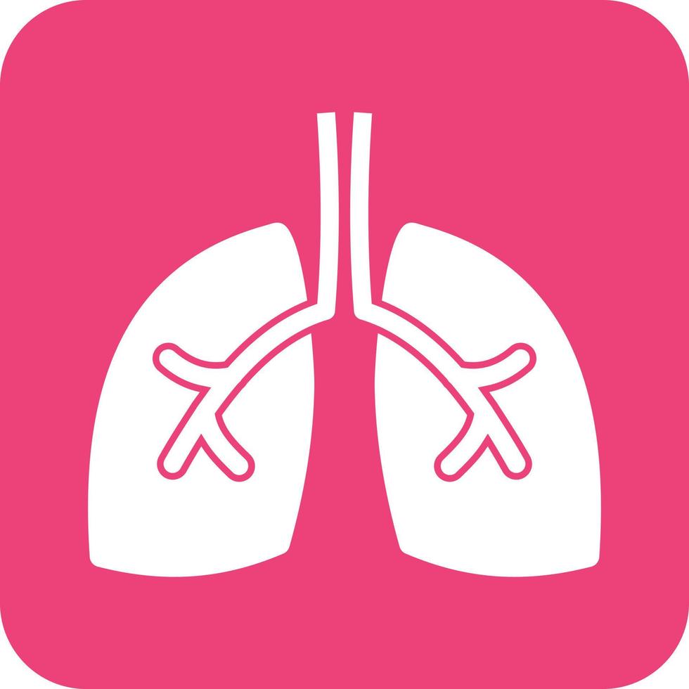 Lungs Glyph Round Background Icon vector