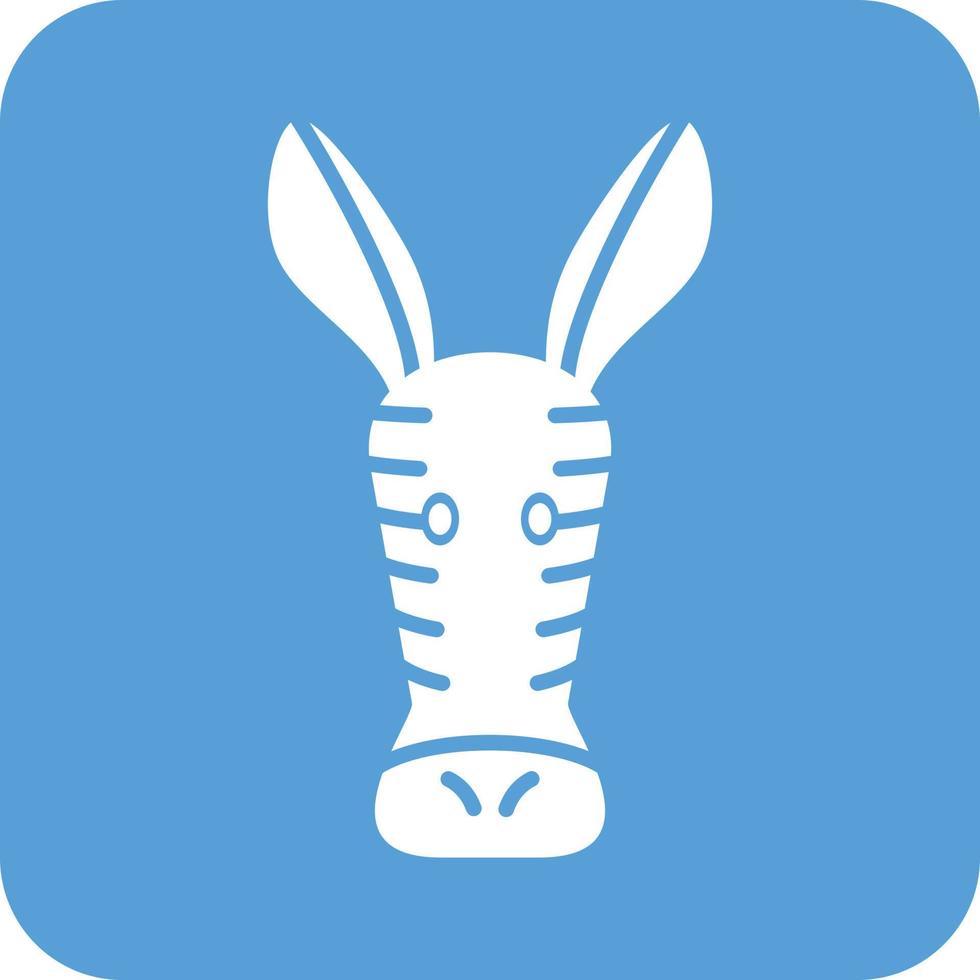 Zebra Face Glyph Round Background Icon vector