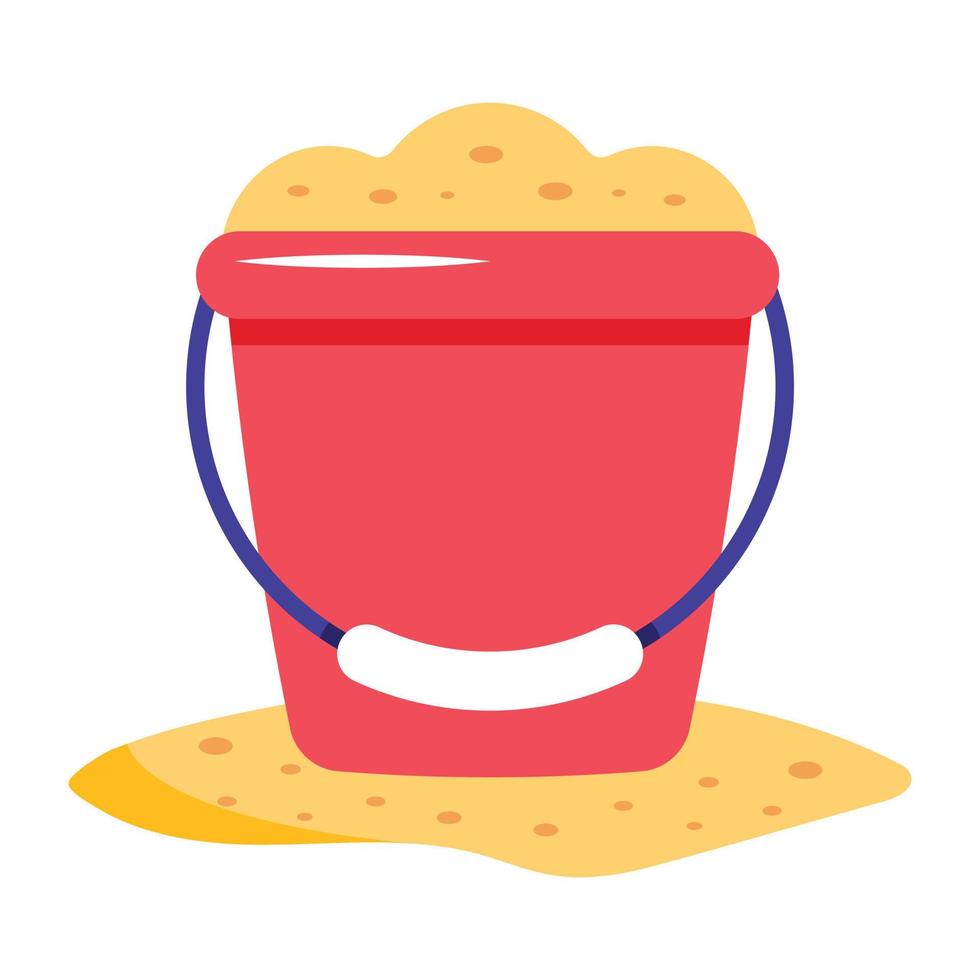 A sand bucket flat editable vector