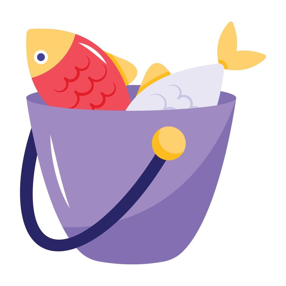 Bag with hat, beach accessories flat icon vector