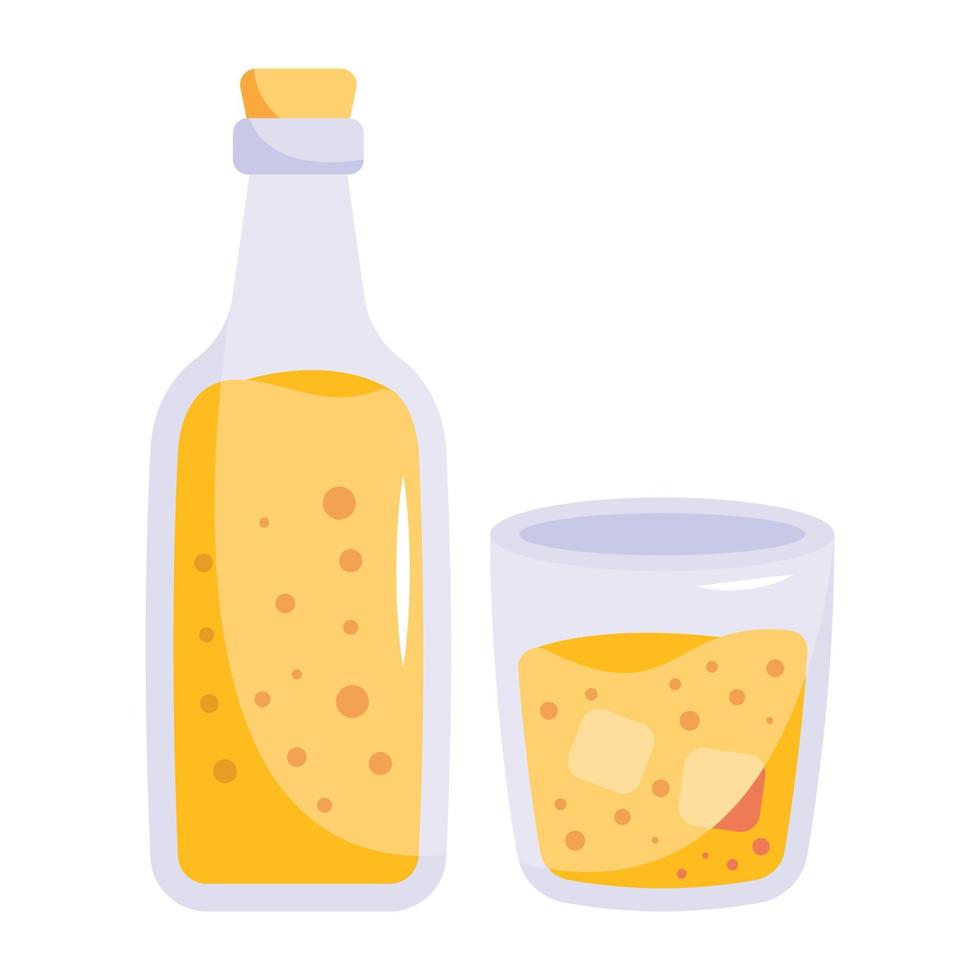 A flat editable icon of lemonade vector